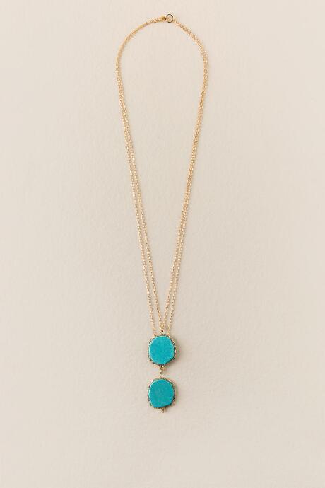 Francesca's Dakota Layered Stone Necklace - Turquoise