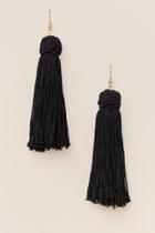 Francesca's Lauretta Thread Tassel Earring In Black - Black