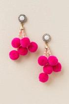 Francesca's Margiela Pom Chandelier Earring - Neon Pink