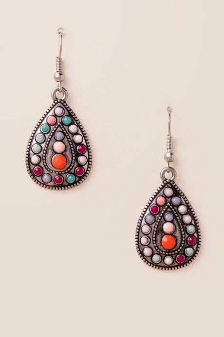 Francesca's Suri Tribal Beaded Teardrop Earring - Multi