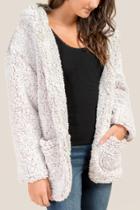 Francesca's Annabelle Reversible Hooded Wubby Coat - Blush