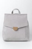 Francesca's Perry Suede Front Flap Backpack - Gray