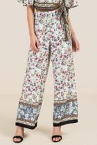 Francesca's Reese Cinch High Waist Floral Pants - Light Blue