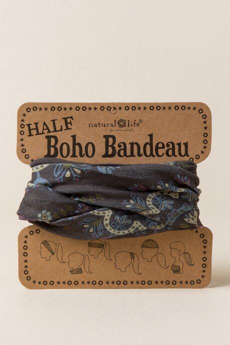 Francesca's Half Boho Bandeau By Natural Life In Earth Mandala - Black