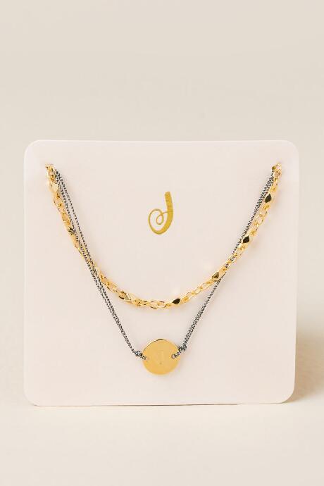 Francesca's J Initial Coin Pull Tie Bracelet - Gold