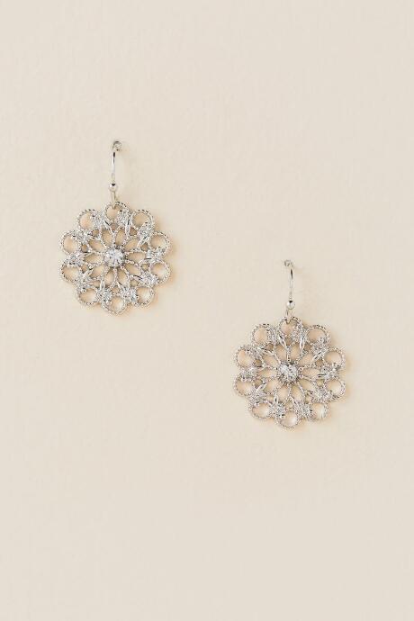 Francesca's Phoebe Flower Drop Earring - Silver