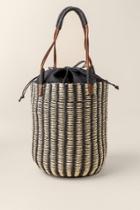 Francesca's Sinclair Small Basket Tote - Black/white