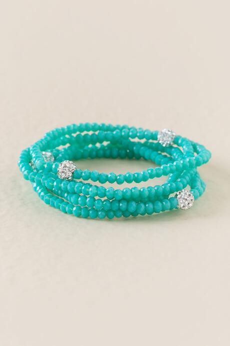 Francesca's Carina Stretch Bracelet Set In Turquoise - Turquoise