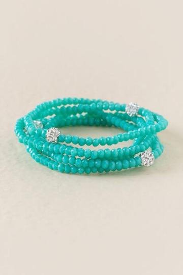 Francesca's Carina Stretch Bracelet Set In Turquoise - Turquoise