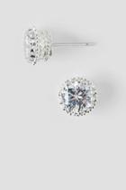 Francesca's Beatrice Cubic Zirconia Stud Earrings In Silver - Crystal