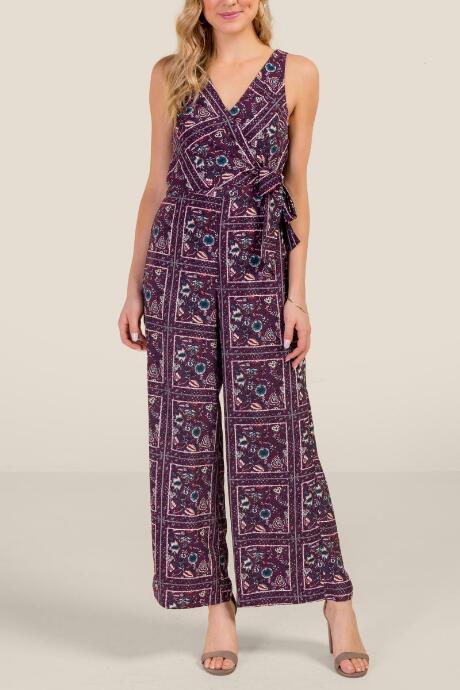 Francesca Inchess Mallory Surplus Printed Jumpsuit - Purple
