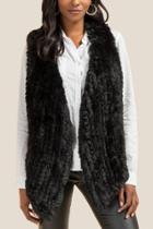 Francesca's June Faux Fur Vest - Black