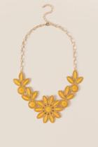 Francesca's Coralie Sunflower Statement Necklace - Marigold