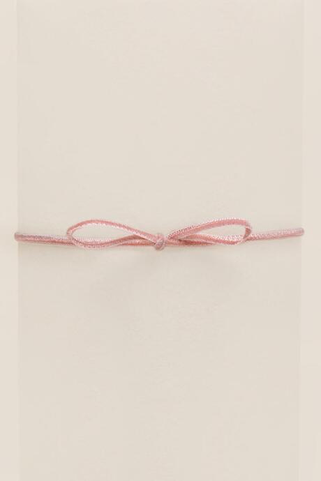 Francesca's Pippin Velvet Bow Choker - Pale Pink