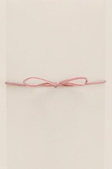 Francesca's Pippin Velvet Bow Choker - Pale Pink