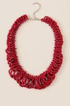 Francesca's Carmen Beaded Statement Necklace - Red