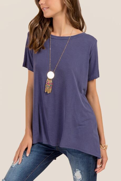 Francesca Inchess Layla Back Cut Tee - Navy