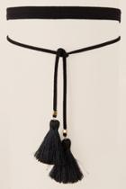 Francesca's O'hara Self Tie Choker In Black - Black