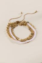 Francesca's Lara Multi Strand Pull Tie Bracelet - Ivory