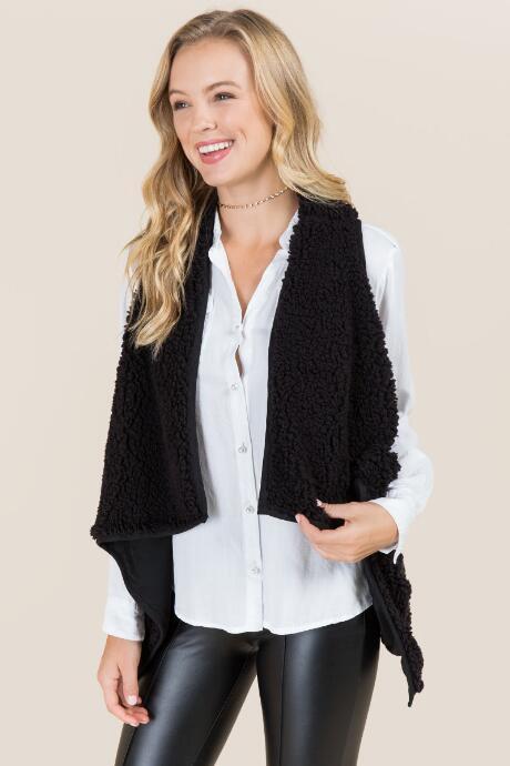 Styles On Demand Wendy Wubby Drape Vest - Black