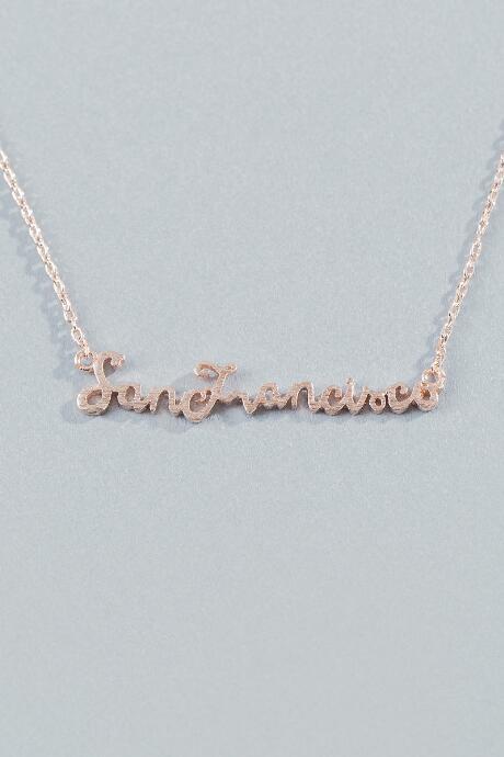 Francesca's San Francisco Script Pendant In Rose Gold - Rose/gold