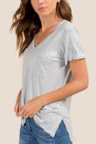 Francesca's Joy Basic Layering Top - Heather Gray