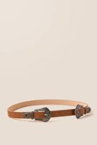 Francesca's Miranda Double Buckle Western Belt - Brown
