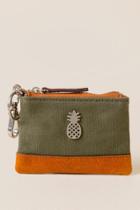 Francesca's Sandi Pineapple Canvas Wallet - Olive