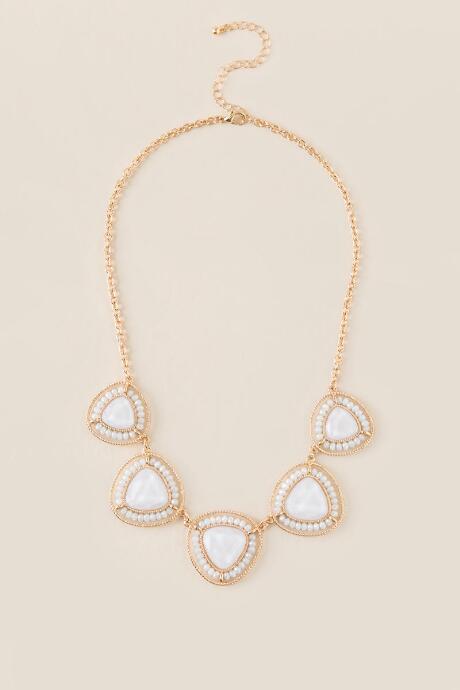 Francesca Inchess Perla Crystal Statement Necklace In White - White