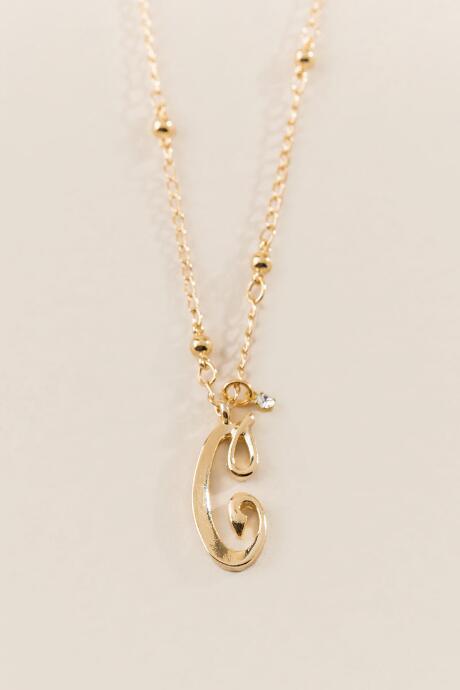Francesca Inchess C Initial Script Long Pendant - Gold