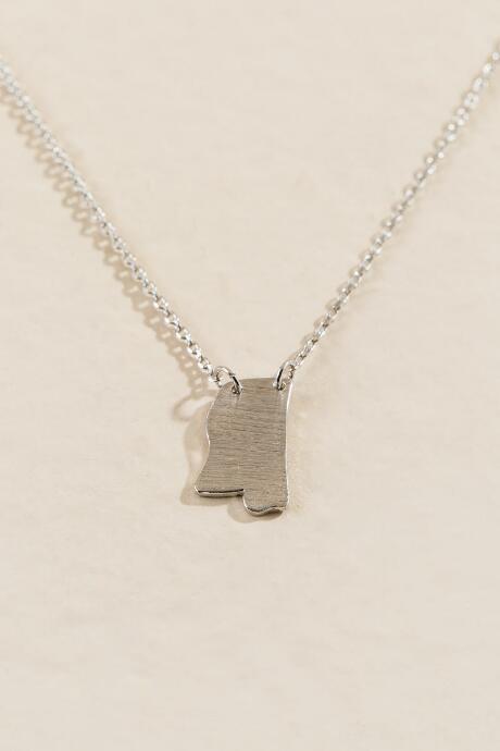 Francesca's Mississippi State Necklace In Silver - Silver