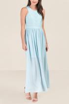 Francesca Inchess Elsie Lace Combo Bridesmaid Dress - Light Blue