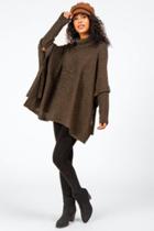 Francesca's Naomi Side Tie Poncho - Olive
