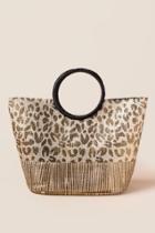Francesca's Giovanna Metallic Cheetah Ring Tote Bag - Gold