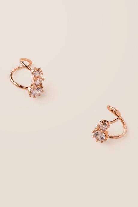 Francesca's Jordan Cubic Zirconia Ear Cuff In Rose Gold - Rose/gold