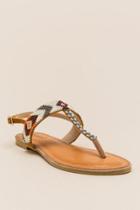Francescas Laura Multi Beaded Sandal - Camel