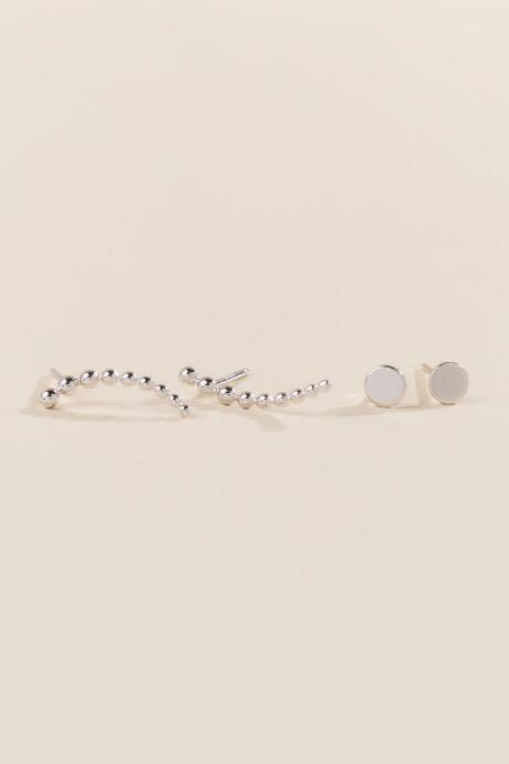 Francesca's Brenda Silver Stud Set - Silver
