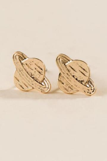 Francesca's Lilo Saturn Studs - Gold