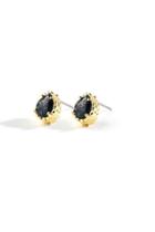 Francesca's Athena Crackle Teardrop Studs - Black