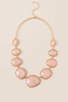 Francesca's Gabriela Shimmer Statement Necklace - Blush