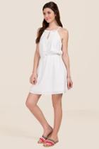 Francesca's Ava Embroidered A-line Dress - White