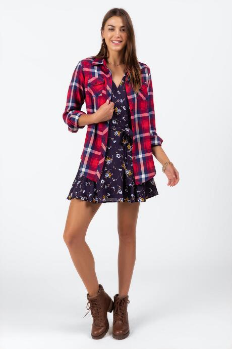 Francesca's Benita Button Down Top - Red