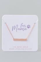 Francesca's Fur Mama Rose Gold Bar Necklace - Rose/gold