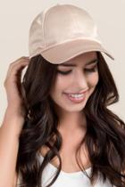 Francesca's Melanie Satin Baseball Cap - Beige