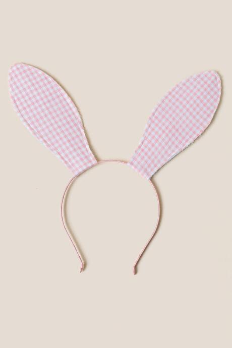 Francesca's Gingham Bunny Ears Headband - Pink