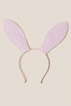 Francesca's Gingham Bunny Ears Headband - Pink