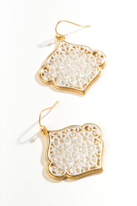 Francesca's Zena Filigree Drop Earrings - Silver