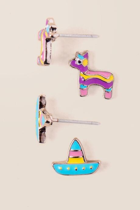 Francesca's Donkey Sombrero Stud Earring Set - Multi