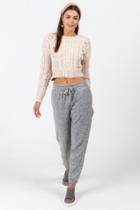 Francesca's Sid Chunky Cable Sweater - Ivory