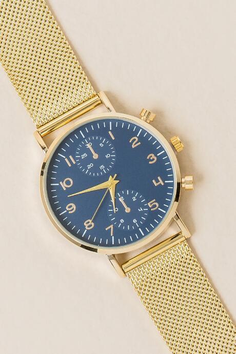 Fran Chelsea Mesh Band Watch - Navy